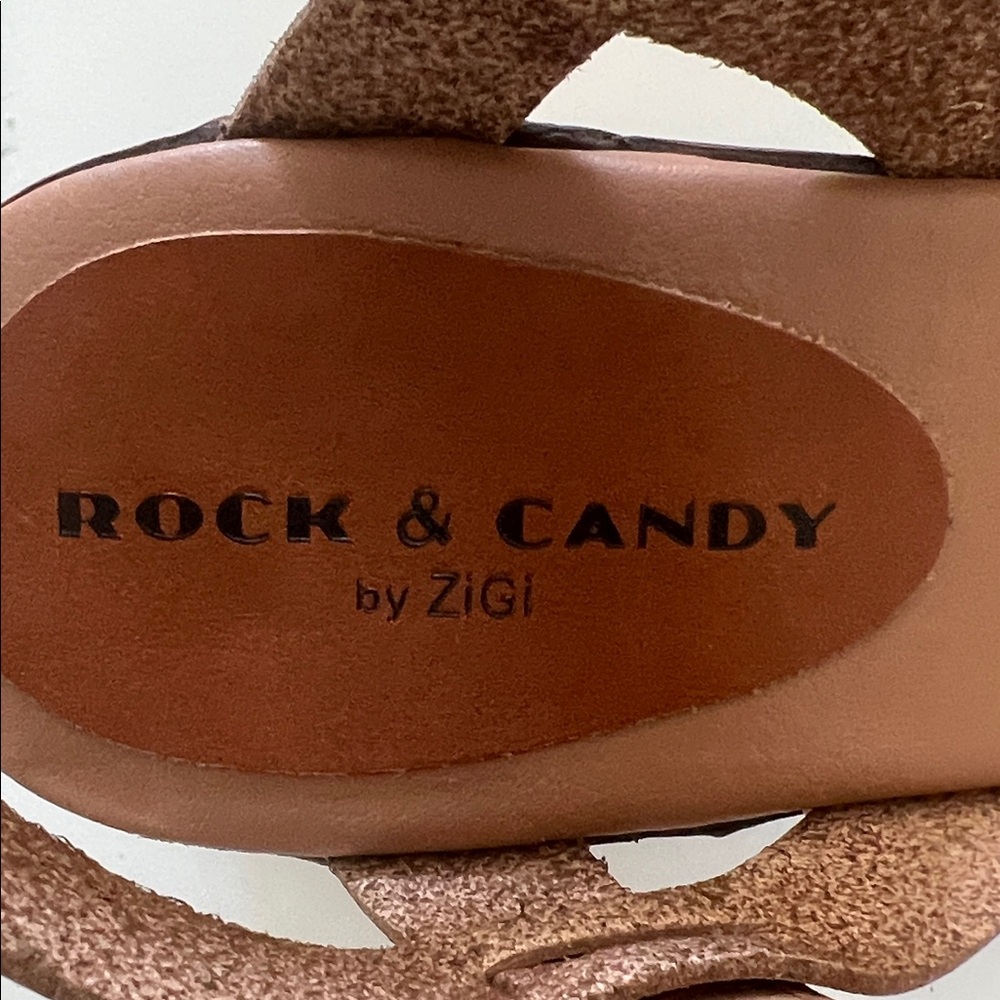 Rock & Candy Brown Leather Ninah Double-Strap Ankle Sandals by Zigi - Picture 2 of 12